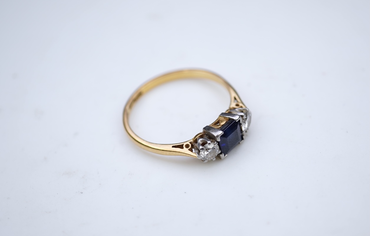 A sapphire and diamond ring